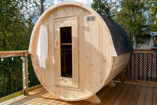 Harmony Barrel Sauna - Canadian Timber Knotty White Cedar
