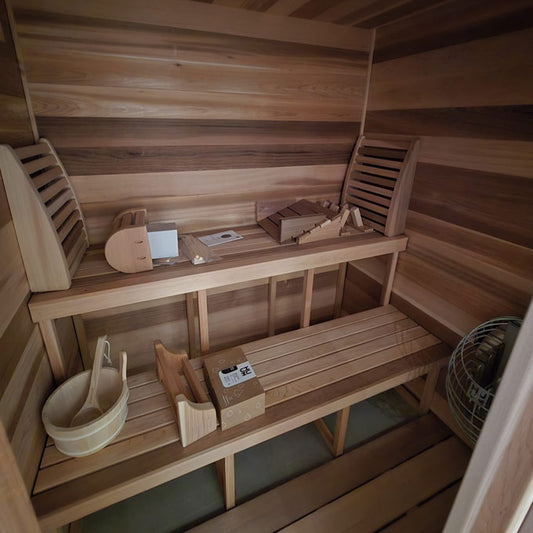 Indoor Cabin Sauna - Dundalk Knotty Red Cedar