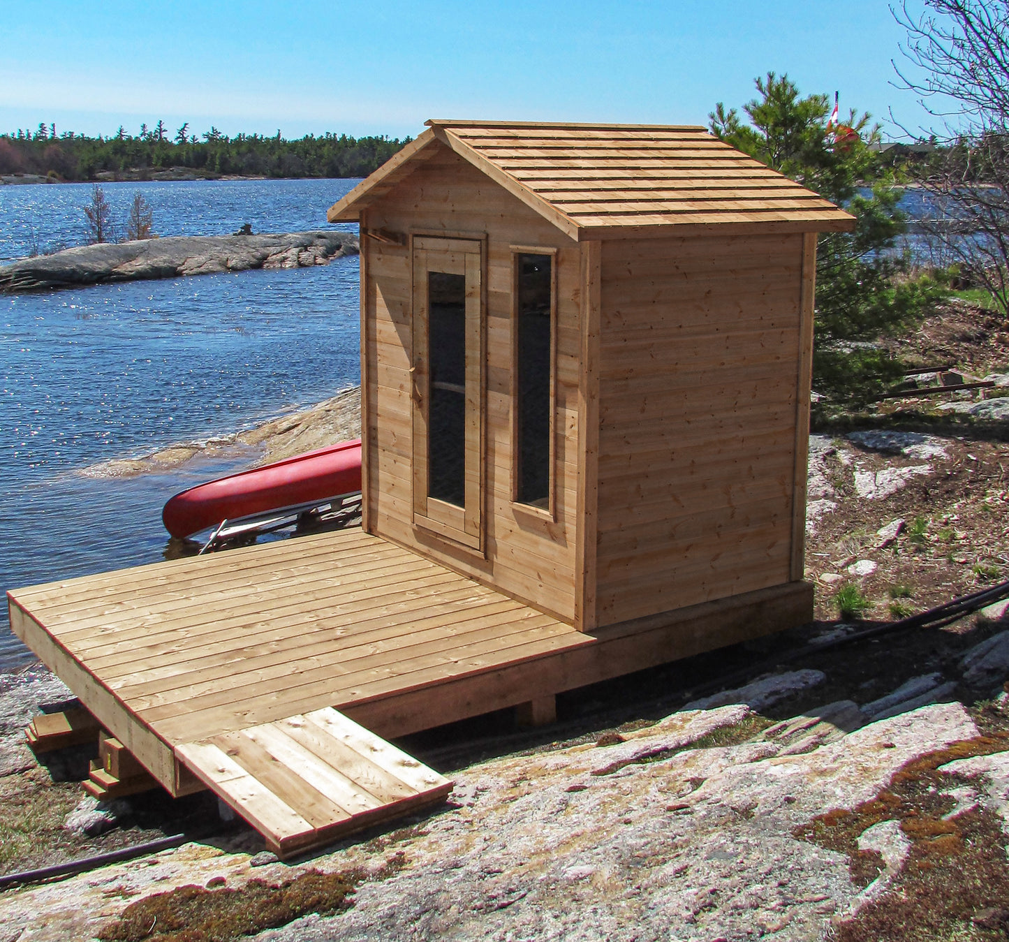 Outdoor Cabin Sauna - Dundalk Knotty Red Cedar