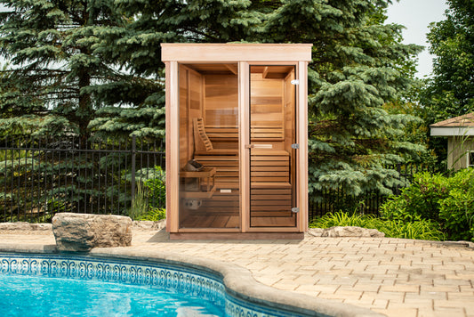 Outdoor Sauna - Pure Cube Clear Red Cedar