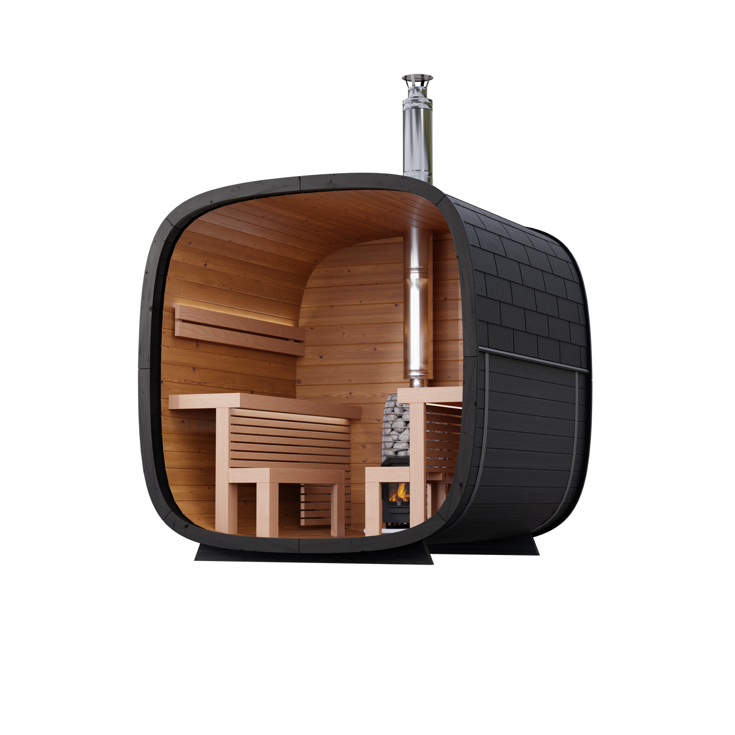 Leil® Black Cube Comfort Outdoor Sauna
