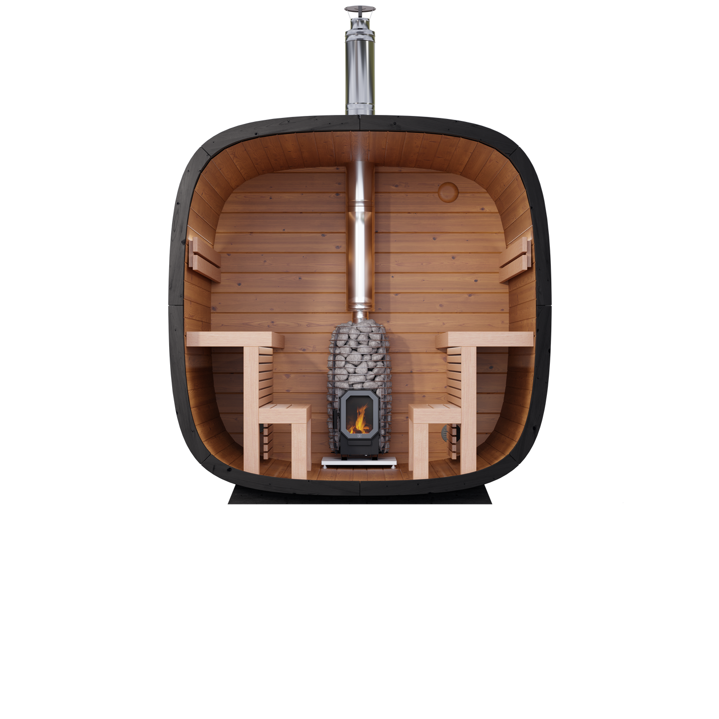 Leil® Black Cube Comfort Outdoor Sauna