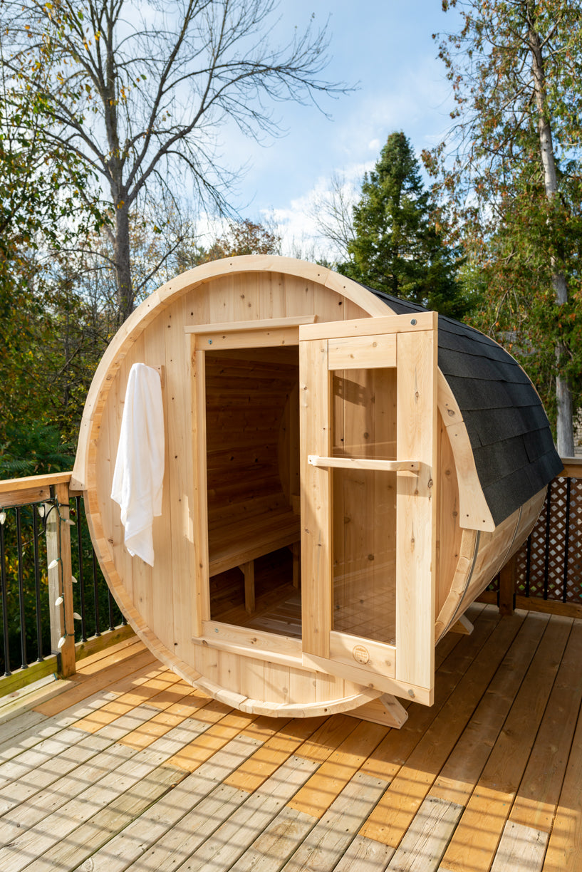 Harmony Barrel Sauna - Canadian Timber Knotty White Cedar