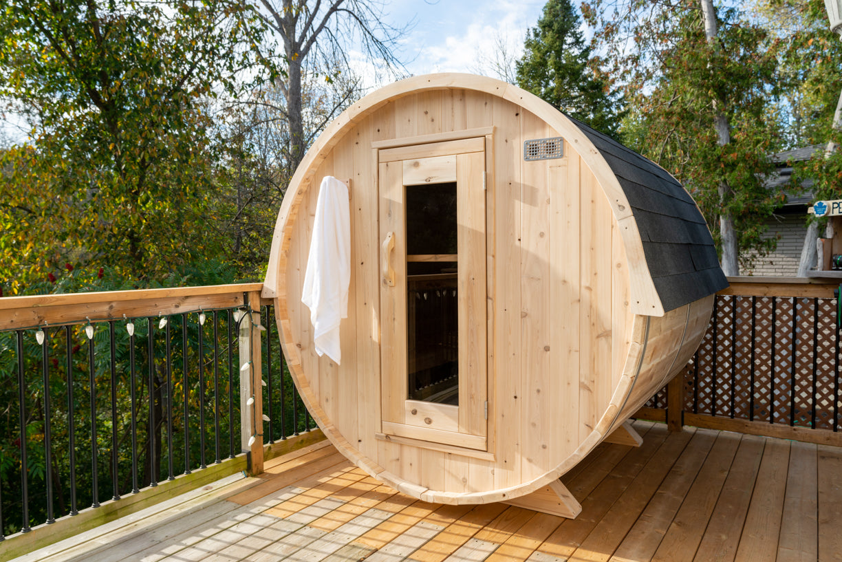 Harmony Barrel Sauna - Canadian Timber Knotty White Cedar