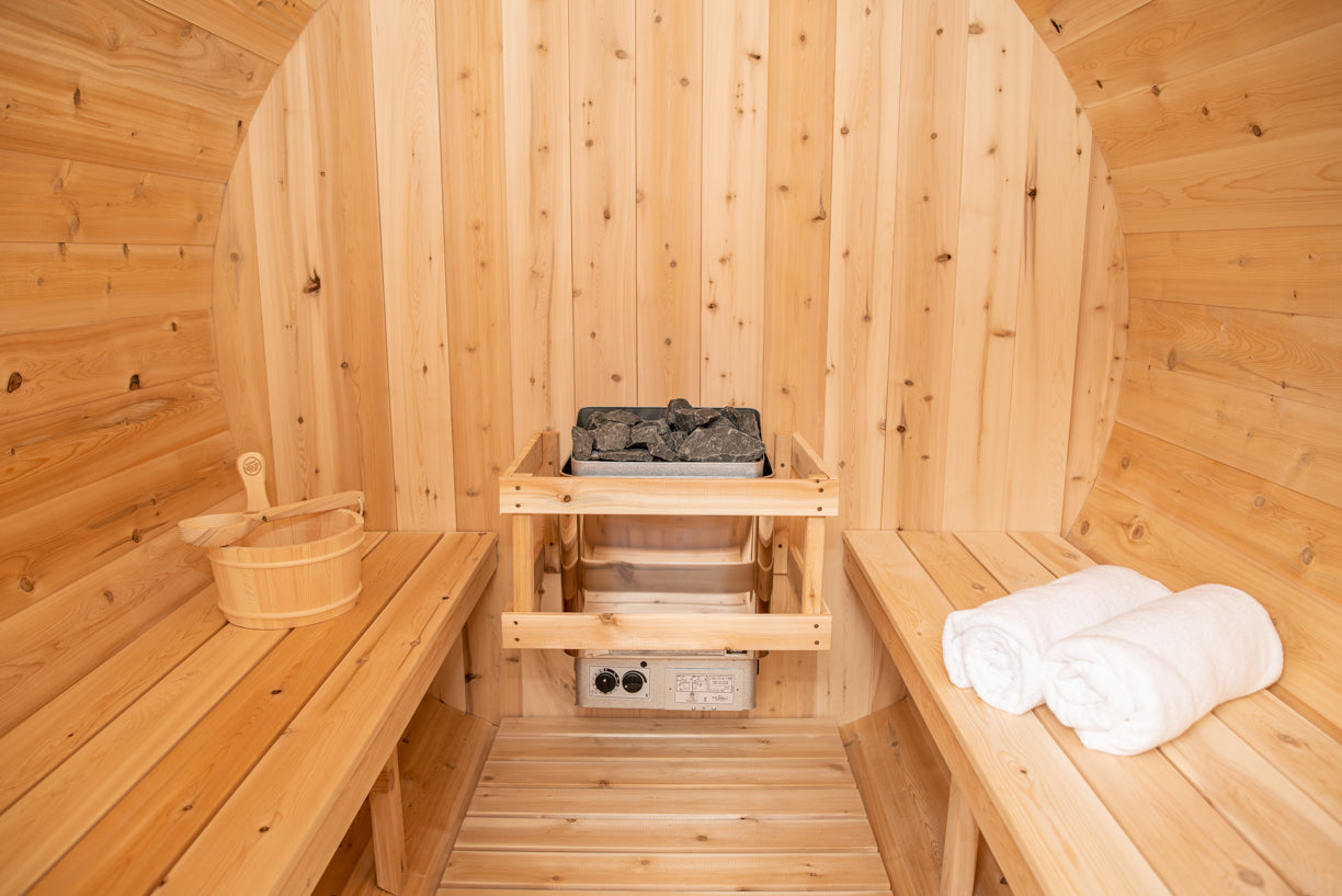 Harmony Barrel Sauna - Canadian Timber Knotty White Cedar