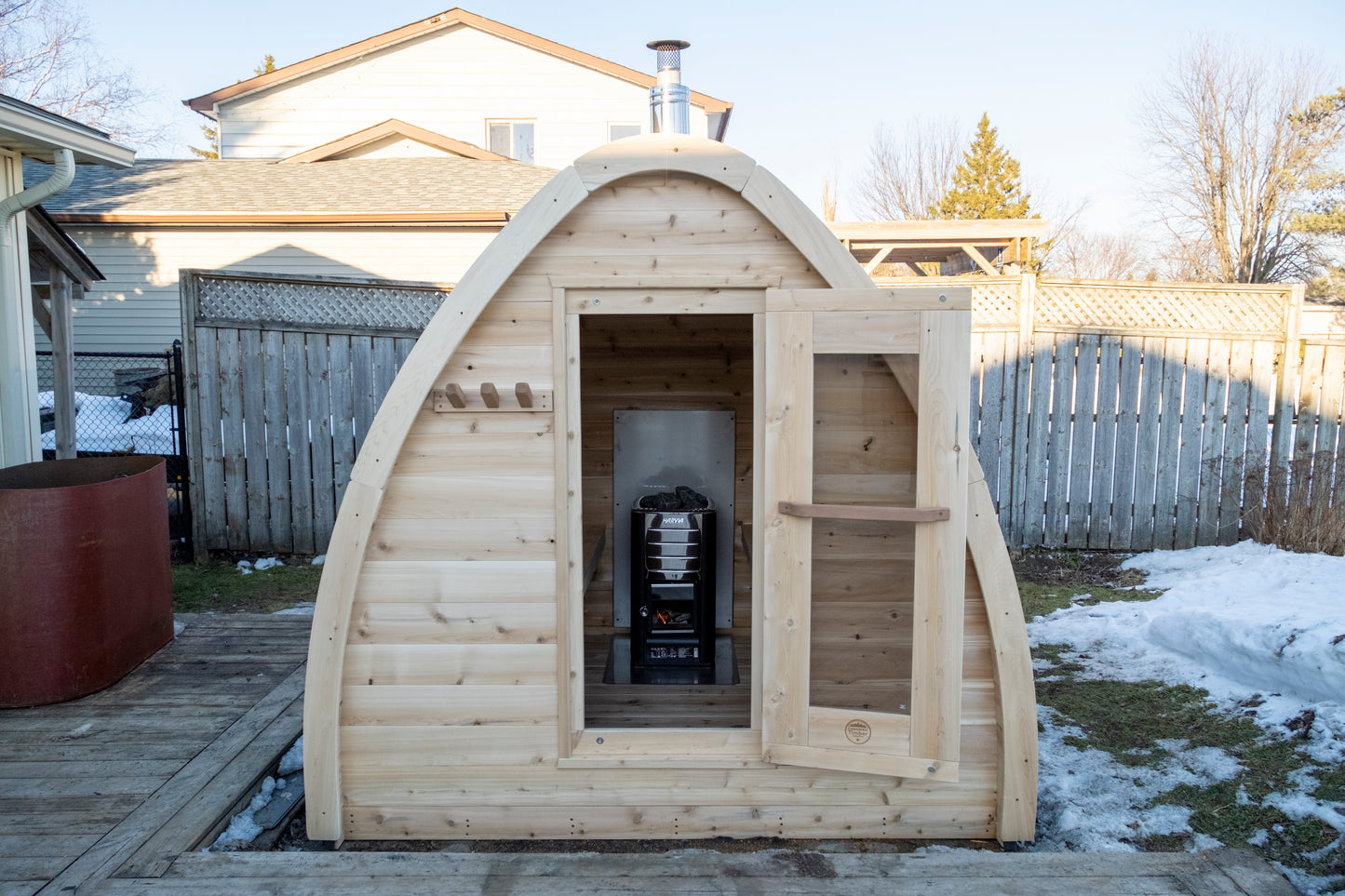 Mini Pod Sauna - Canadian Timber Knotty White Cedar