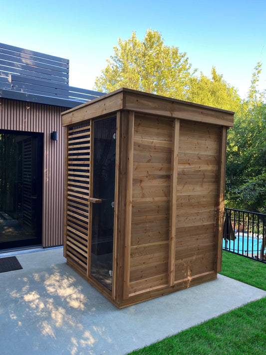 Outdoor Sauna - Pure Cube Knotty Red Cedar CU552