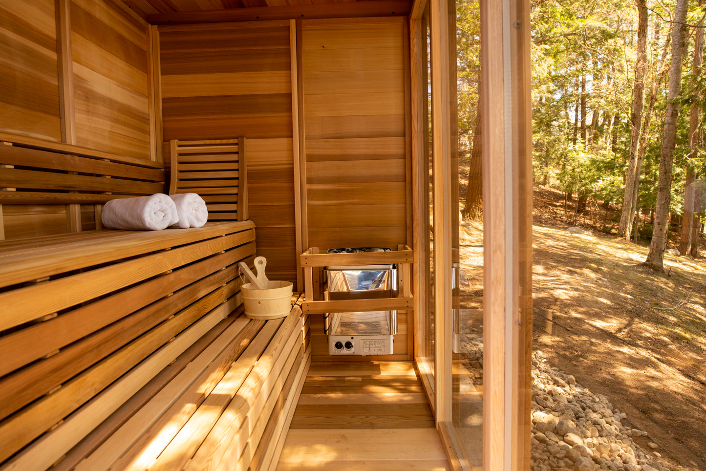Outdoor Sauna - Pure Cube Clear Red Cedar CU580
