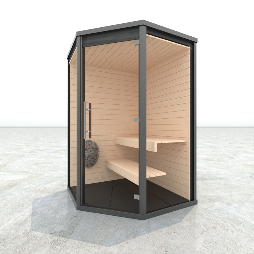 Haljas Hele Glass Mini Outdoor Sauna