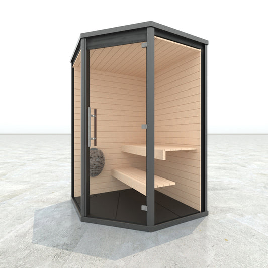Haljas Hele Glass Mini Outdoor Sauna