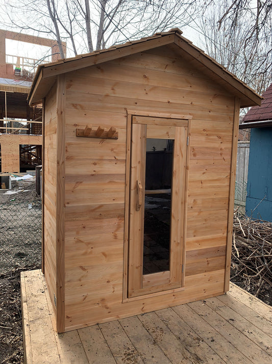 Indoor Cabin Sauna - Dundalk Knotty Red Cedar