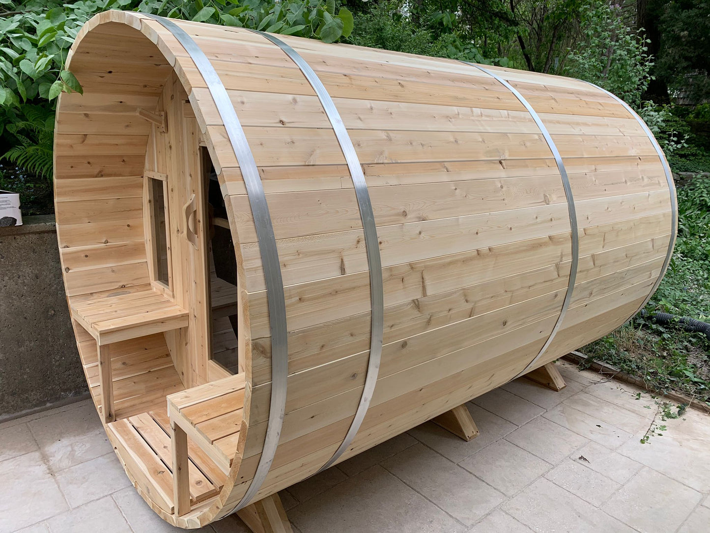 Tranquility Barrel Sauna - Canadian Timber Knotty White Cedar
