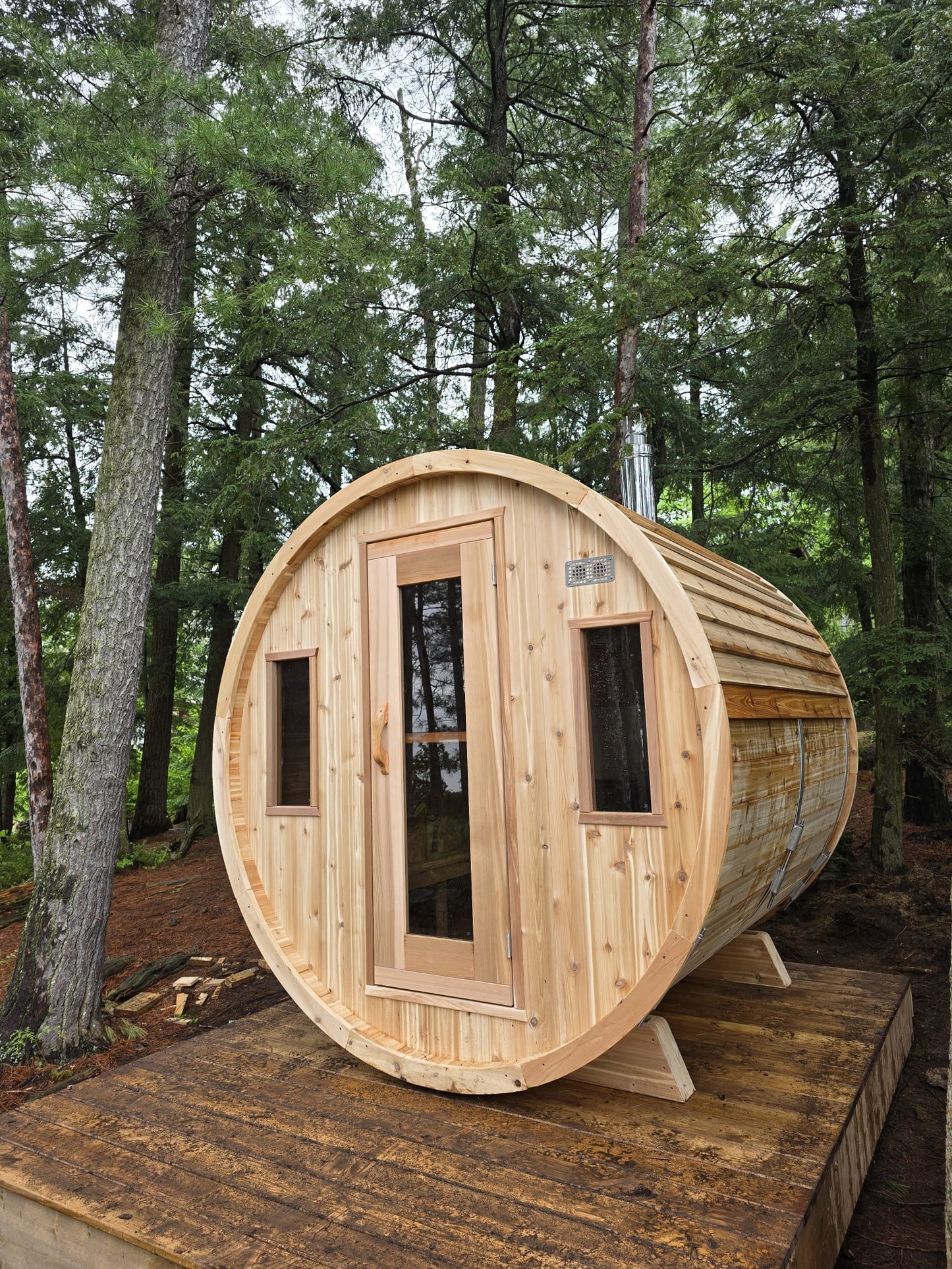 Barrel Sauna - Dundalk Knotty Red Cedar