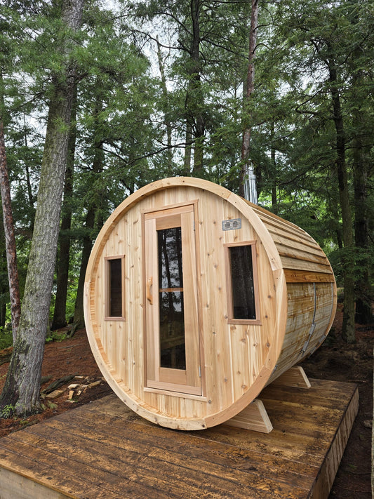 Barrel Sauna - Dundalk Knotty Red Cedar
