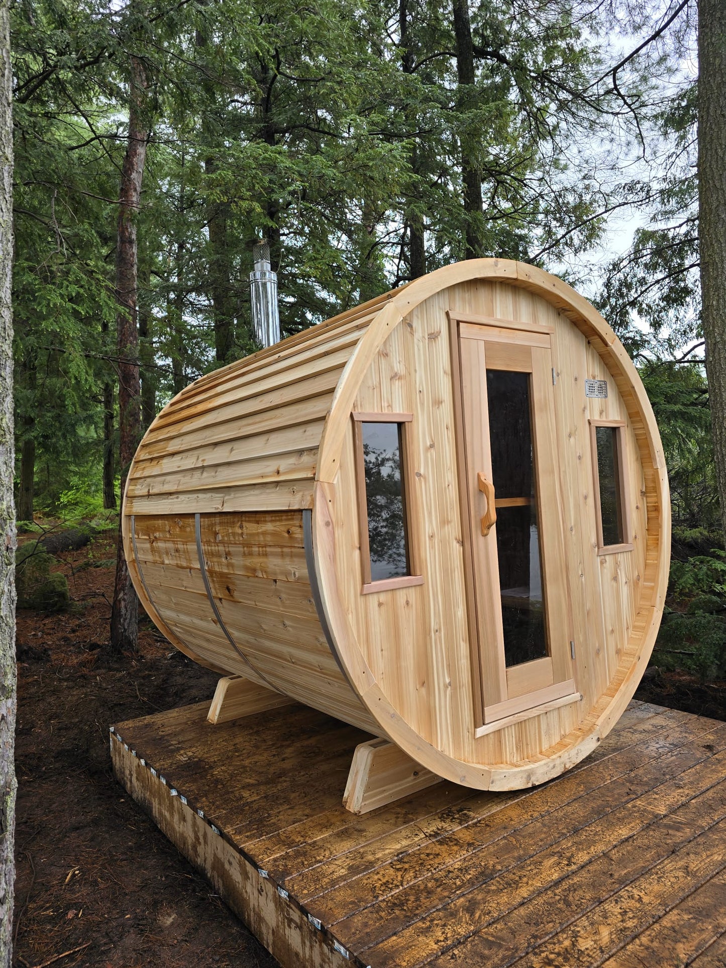Barrel Sauna - Dundalk Knotty Red Cedar