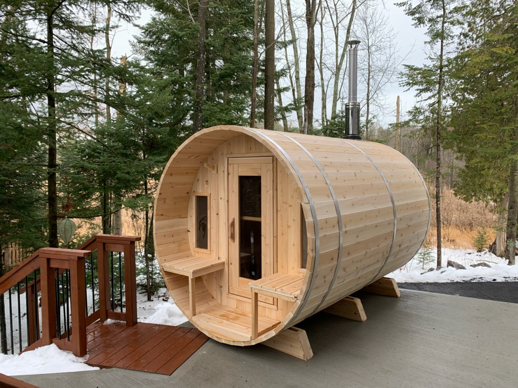 Tranquility Barrel Sauna - Canadian Timber Knotty White Cedar