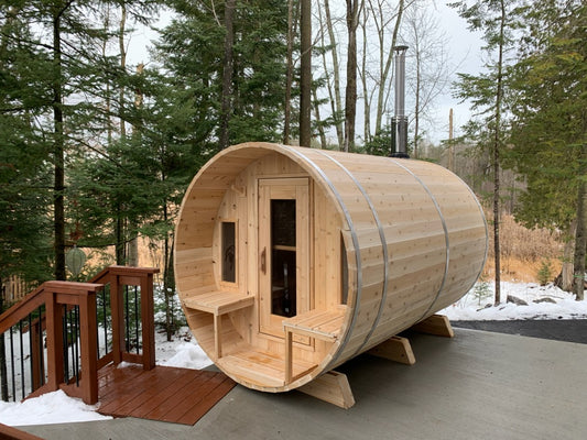 Tranquility Barrel Sauna - Canadian Timber Knotty White Cedar