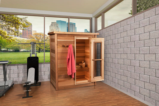 Indoor Cabin Sauna - Dundalk Clear Red Cedar