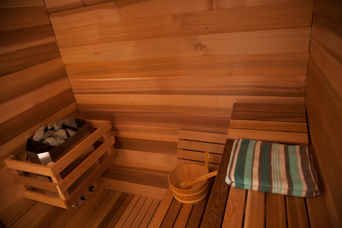 Indoor Cabin Sauna - Dundalk Clear Red Cedar