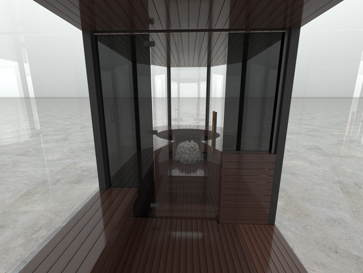 Haljas Hele Glass Double Luxury Outdoor Sauna