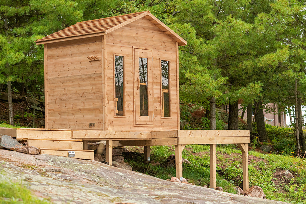 Outdoor Cabin Sauna - Dundalk Knotty Red Cedar