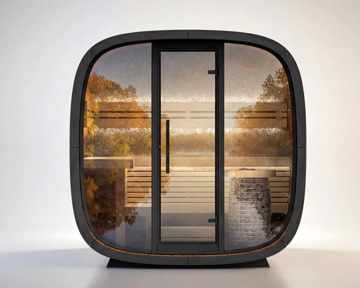 Leil® 4-Person Round Cube Mini Sauna (2.0)