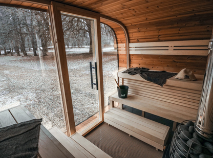 Single Outdoor Round Cube Sauna