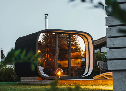 Single Outdoor Round Cube Sauna