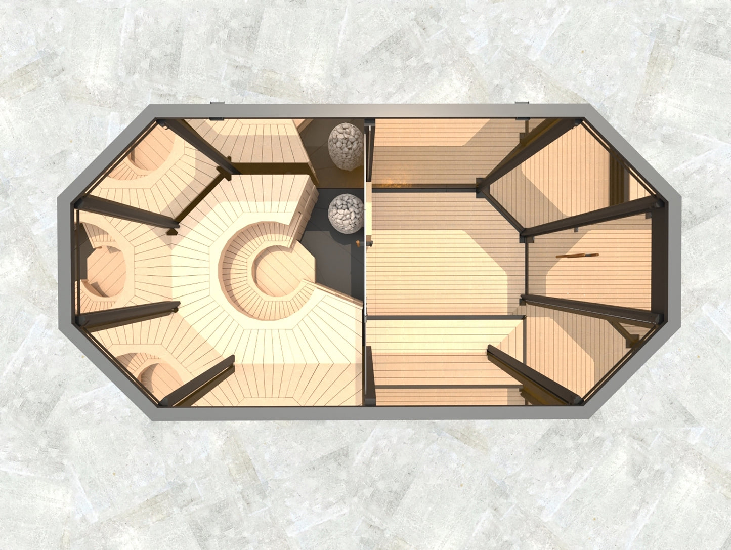 Haljas Hele Glass Double Luxury Outdoor Sauna