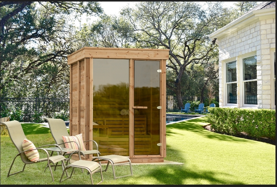 Outdoor Sauna - Pure Cube Knotty Red Cedar CU552